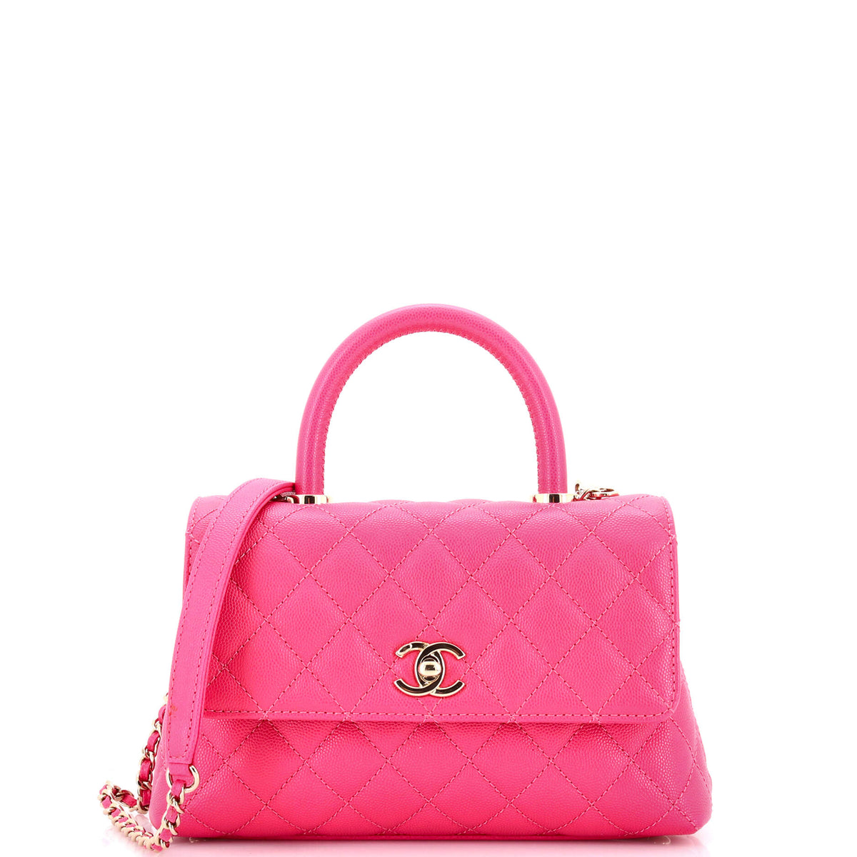 Chanel Coco Top Handle Bag Quilted Caviar Mini