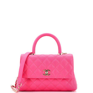 Chanel Coco Top Handle Bag Quilted Caviar Mini - view 1