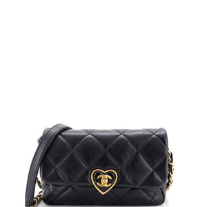 Chanel Coco Love CC Heart Flap Bag Quilted Lambskin Small - view 1