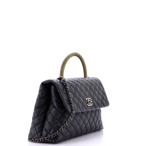 Chanel Coco Top Handle Bag Quilted Caviar with Lizard Medium - view 2