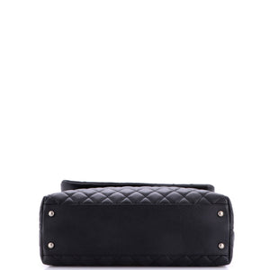 Chanel Coco Top Handle Bag Quilted Caviar with Lizard Medium - view 4