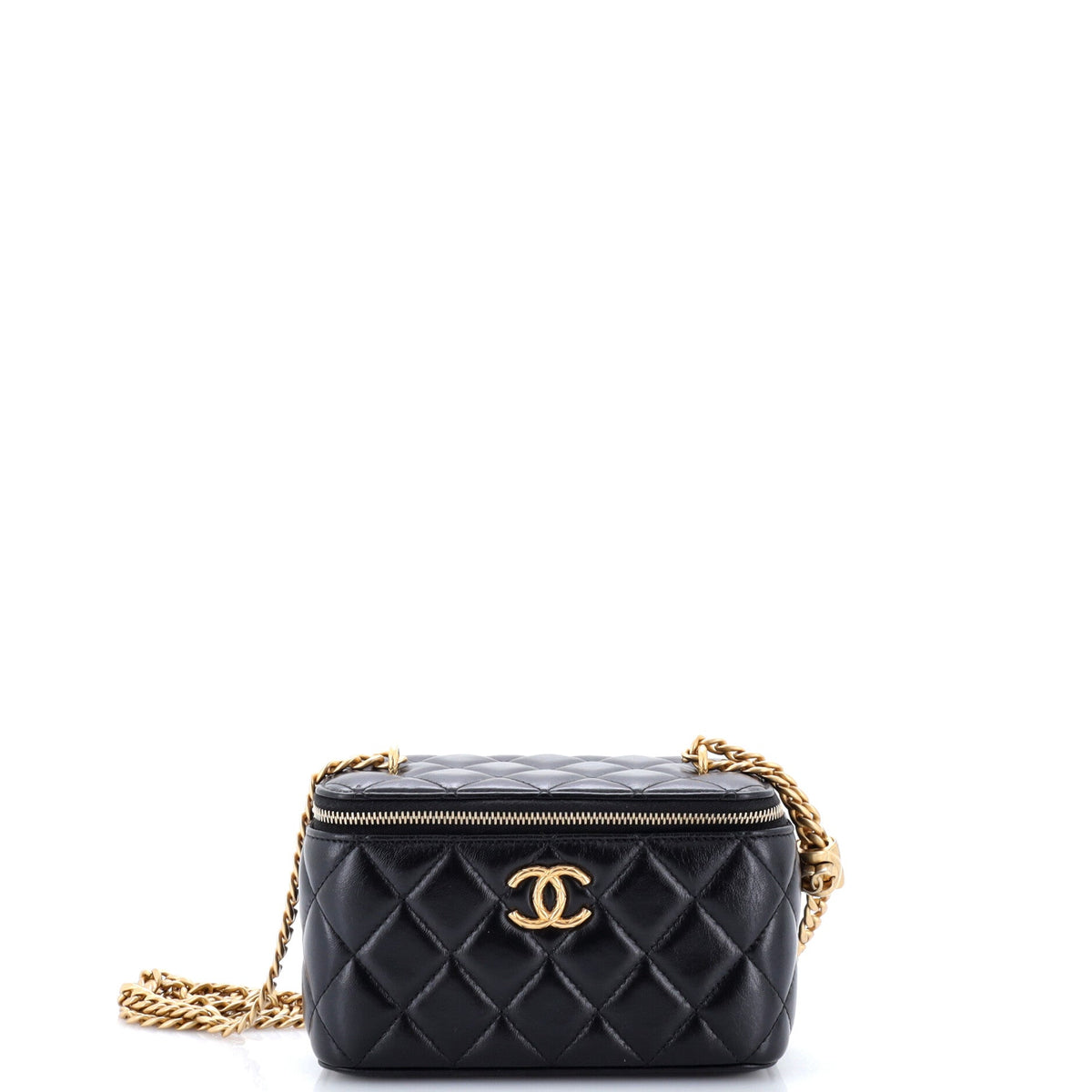 Chanel All Slide Long Vanity Case with Chain Quilted Lambskin Small