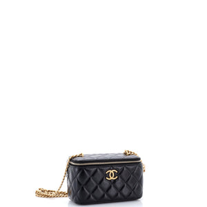 Chanel All Slide Long Vanity Case with Chain Quilted Lambskin Small - view 2