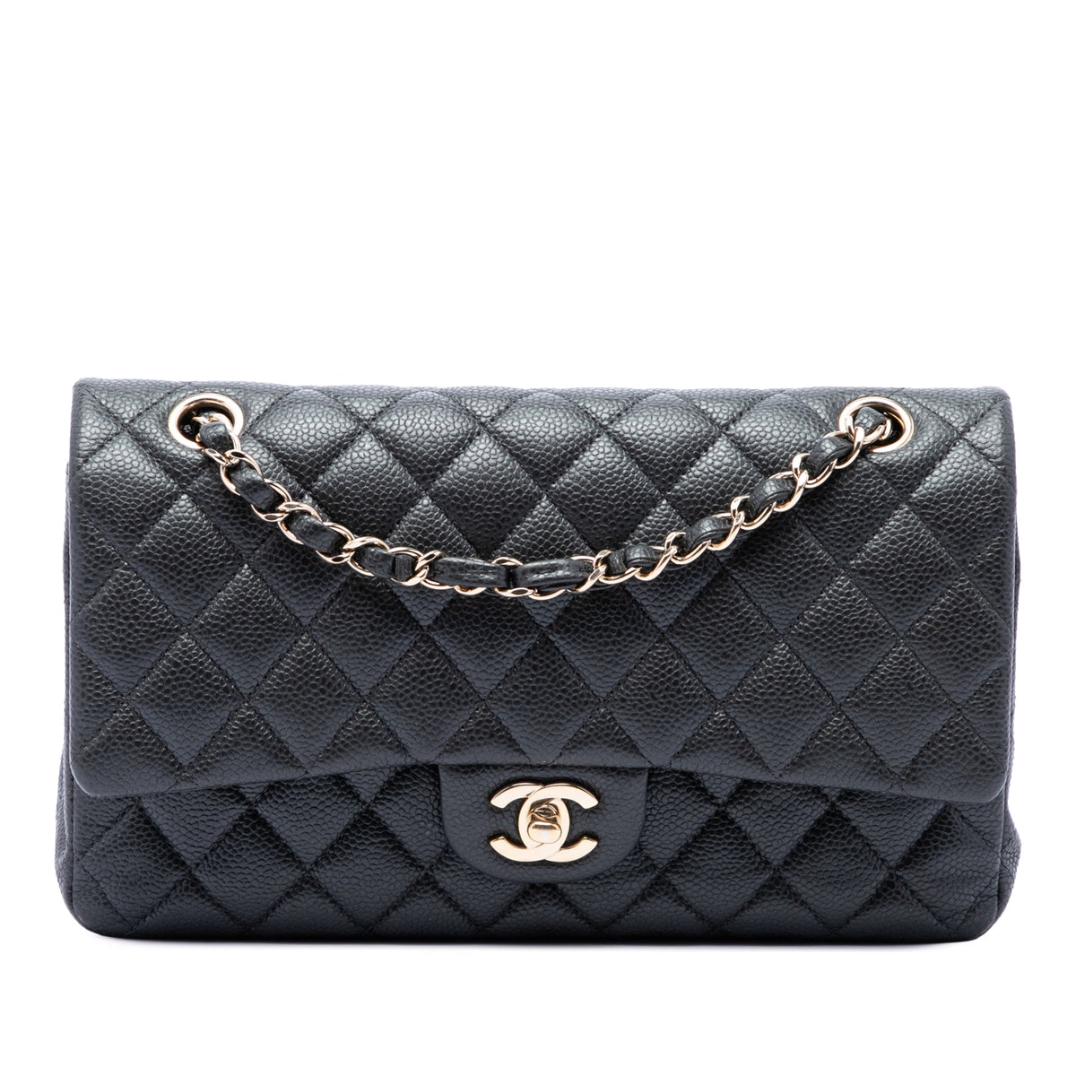 Chanel Classic Double Flap Bag Quilted Caviar Medium