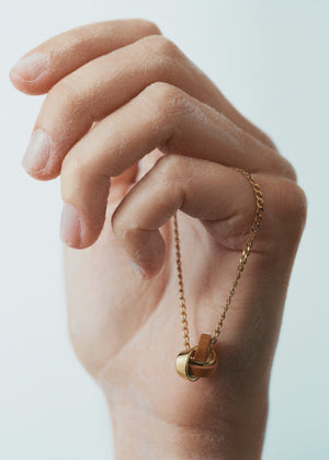 Polène Ormé Necklace - Gold Gilded with Camel Leather - view 5