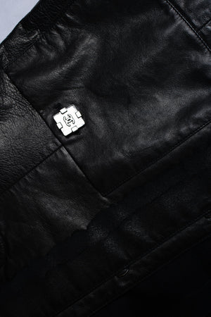 Chanel Women's Chanel black little 4 pocket ruched jacket in leather - view 5