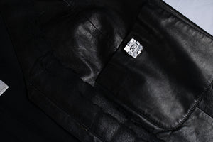 Chanel Women's Chanel black little 4 pocket ruched jacket in leather - view 6