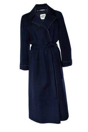 Hermes Women's Hermes, blue wool trench coat - view 2