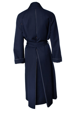 Hermes Women's Hermes, blue wool trench coat - view 3
