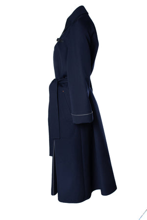 Hermes Women's Hermes, blue wool trench coat - view 4