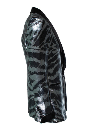 Tom Ford Men's Tom Ford, Atticus Zebra metallic tuxedo jacket - view 2