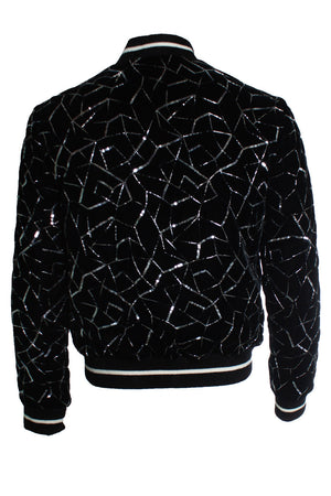 Saint Laurent Men's Saint Laurent, Teddy tangle silver bomber jacket 2019 - view 2