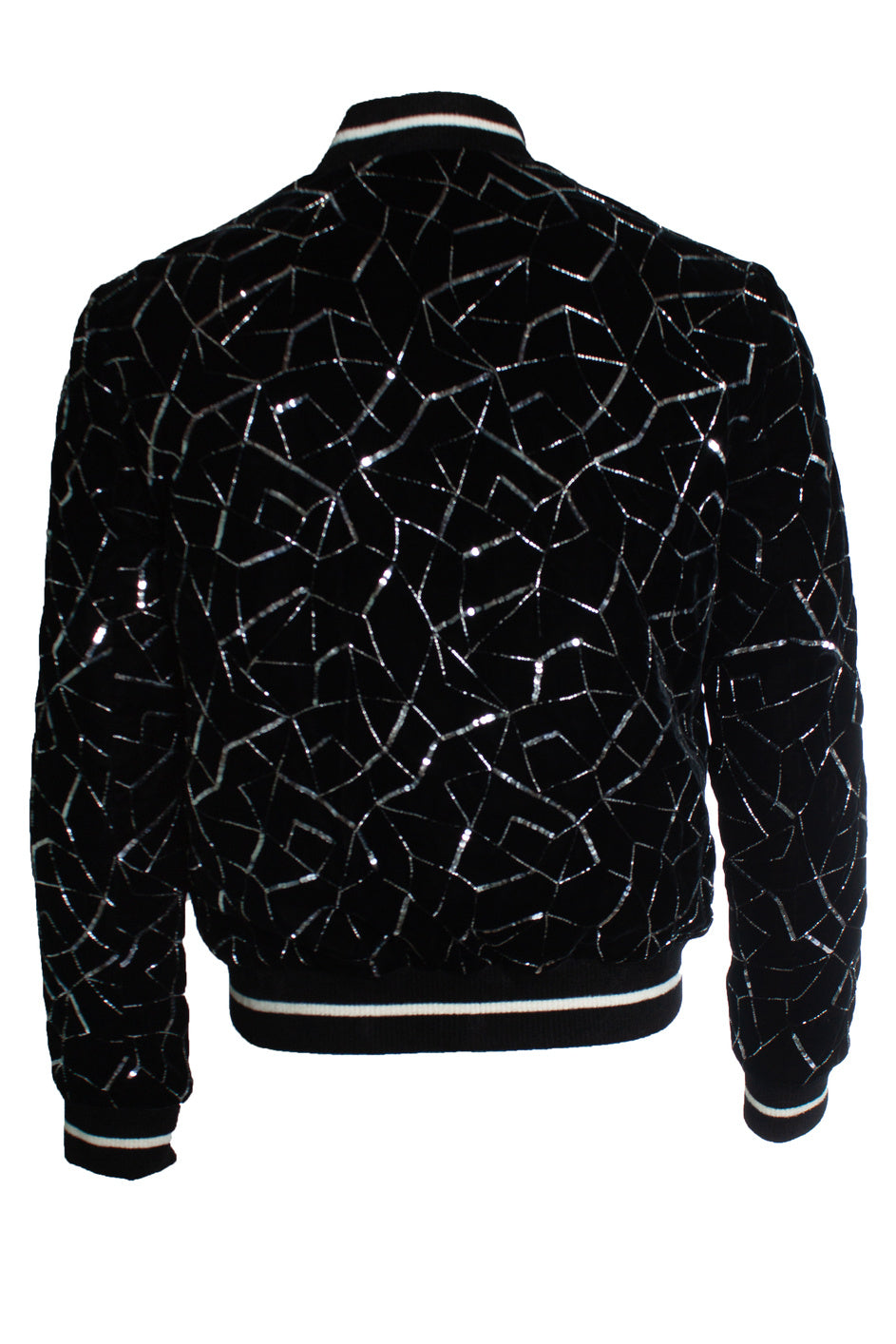Men's Saint Laurent, Teddy tangle silver bomber jacket 2019