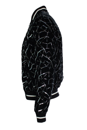 Saint Laurent Men's Saint Laurent, Teddy tangle silver bomber jacket 2019 - view 3
