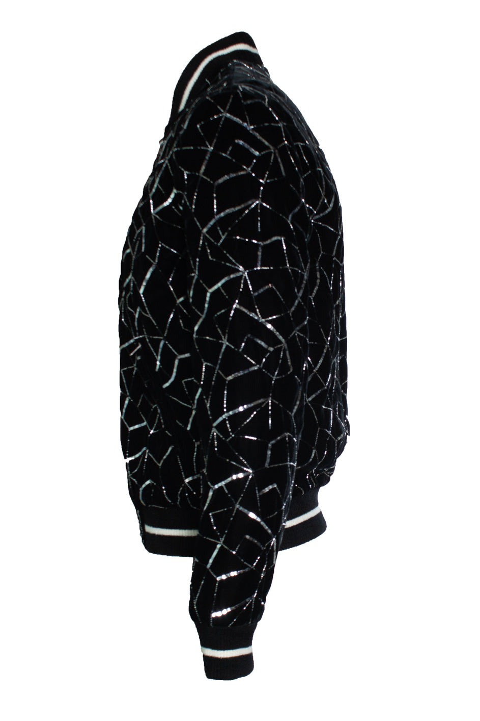 Men's Saint Laurent, Teddy tangle silver bomber jacket 2019