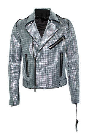 Balmain Men's Balmain, Crystal embellished biker jacket - view 1