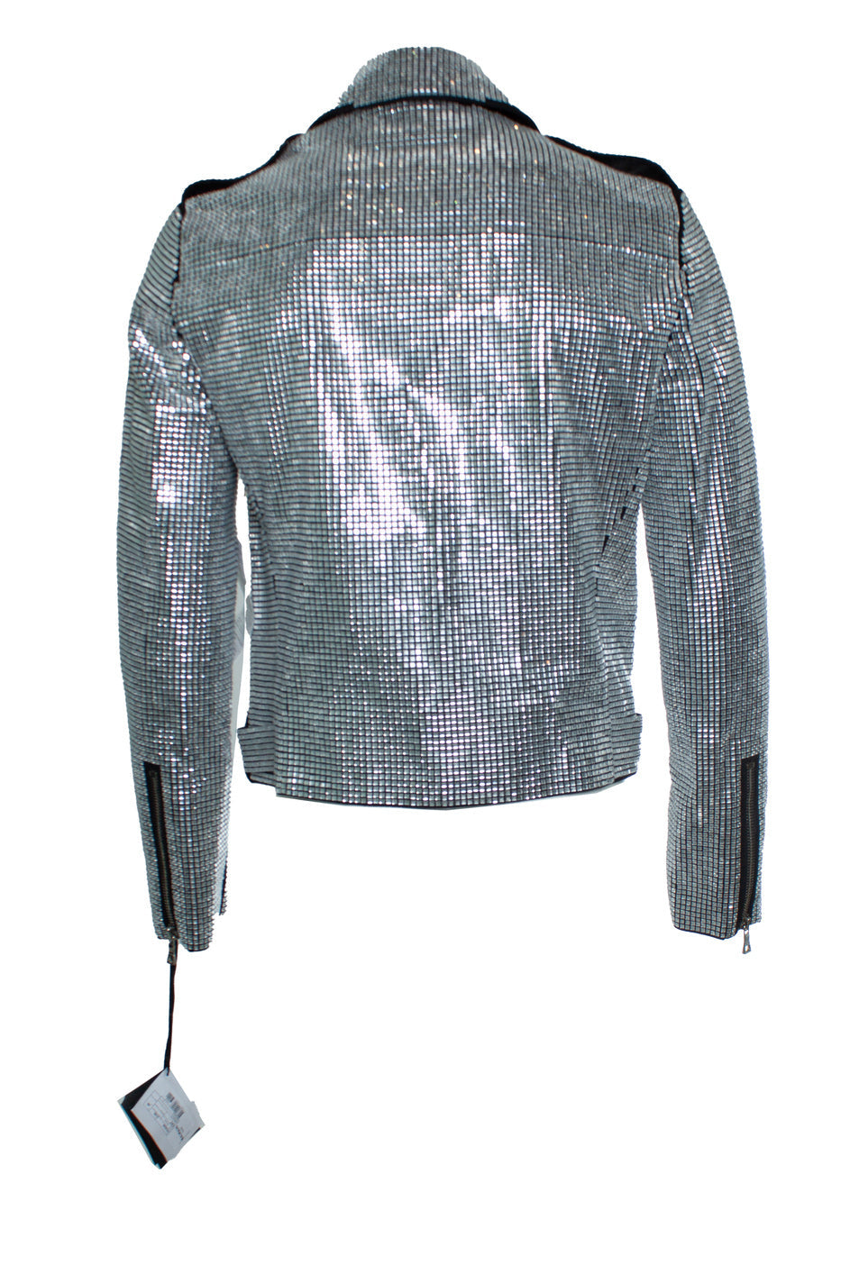Men's Balmain, Crystal embellished biker jacket