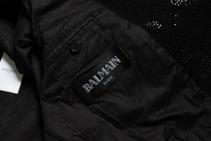 Balmain Men's Balmain, striped rhinestone biker jacket - view 6