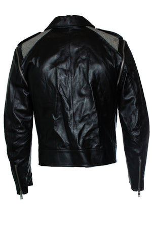 Celine Men's Celine, Leather jacket with metal mesh - view 2