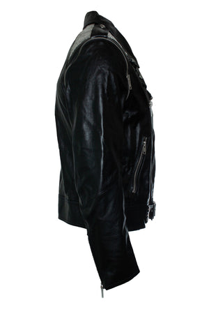 Celine Men's Celine, Leather jacket with metal mesh - view 3