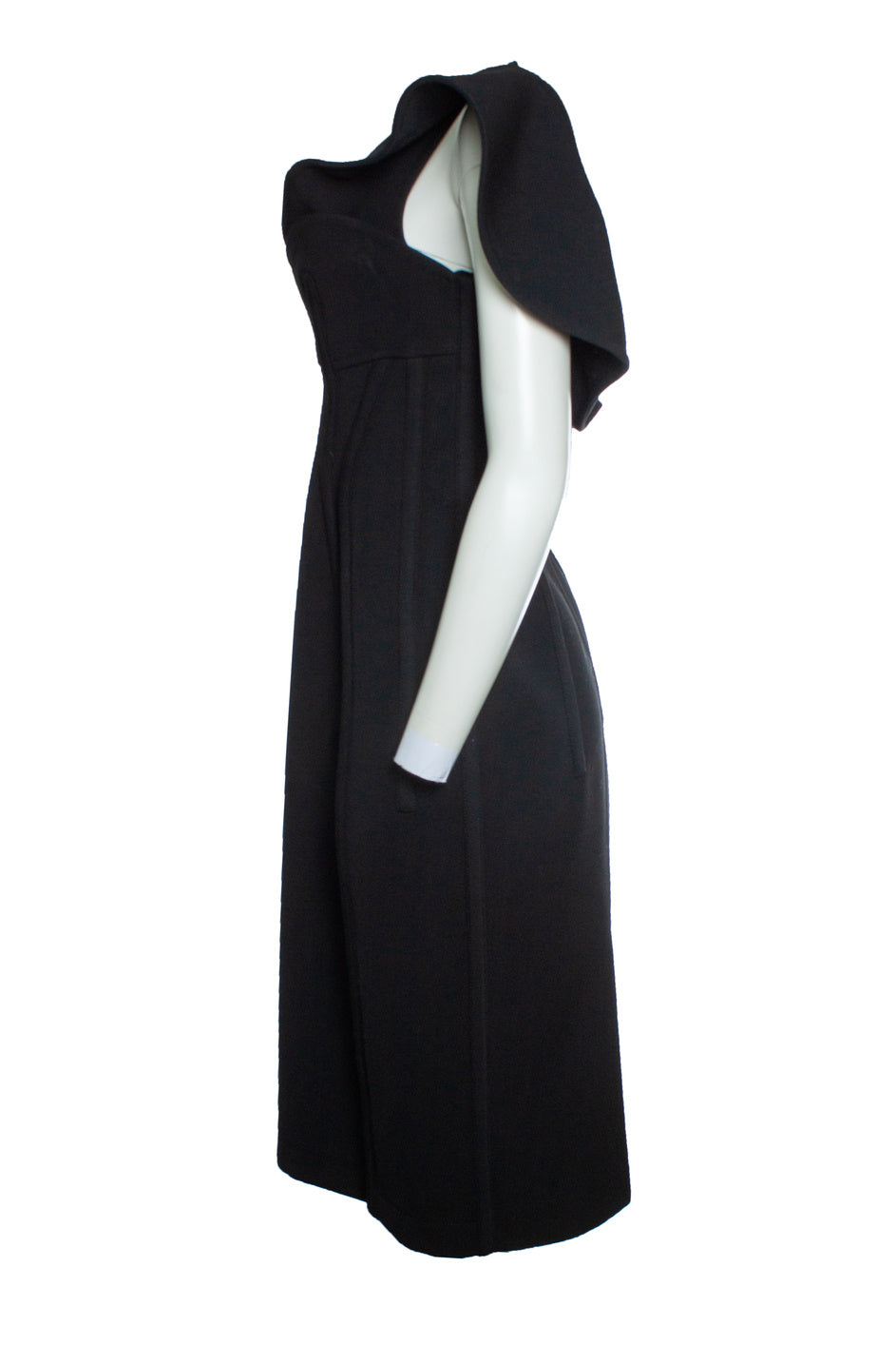 Women's Bottega Veneta, one shoulder wool bustier dress