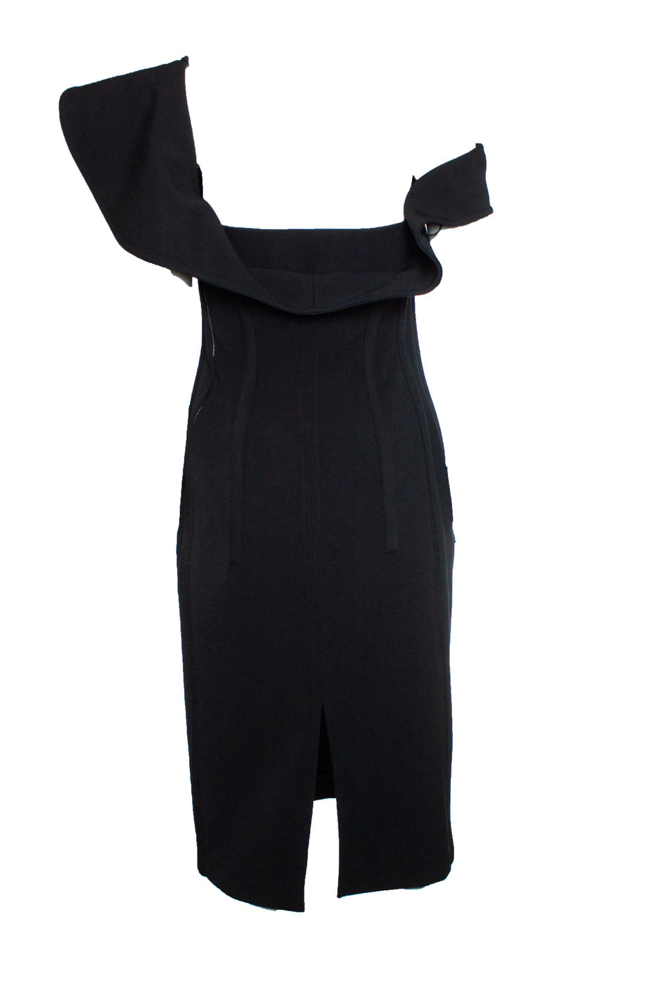 Women's Bottega Veneta, one shoulder wool bustier dress