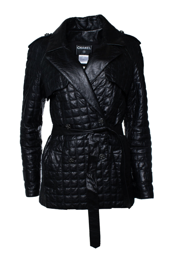 Chanel Women's Chanel, black quilted leather jacket 2006