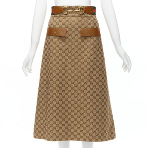 Gucci Women's Gucci Monogram Leather Horsebit Skirt - view 1