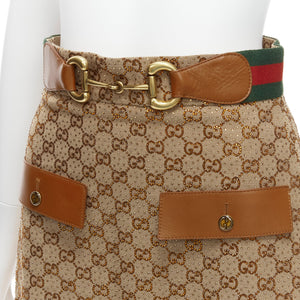 Gucci Women's Gucci Monogram Leather Horsebit Skirt - view 2