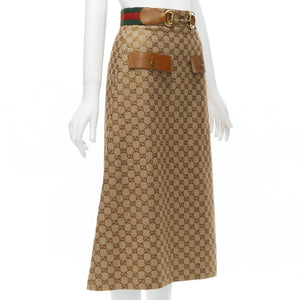 Gucci Women's Gucci Monogram Leather Horsebit Skirt - view 3