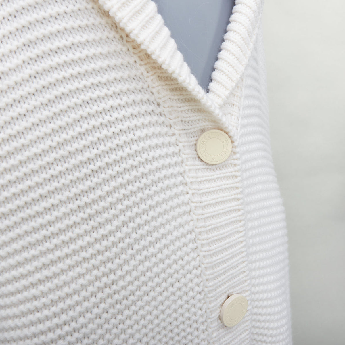 Women's Hermes 100% Cashmere Leather Cardigan