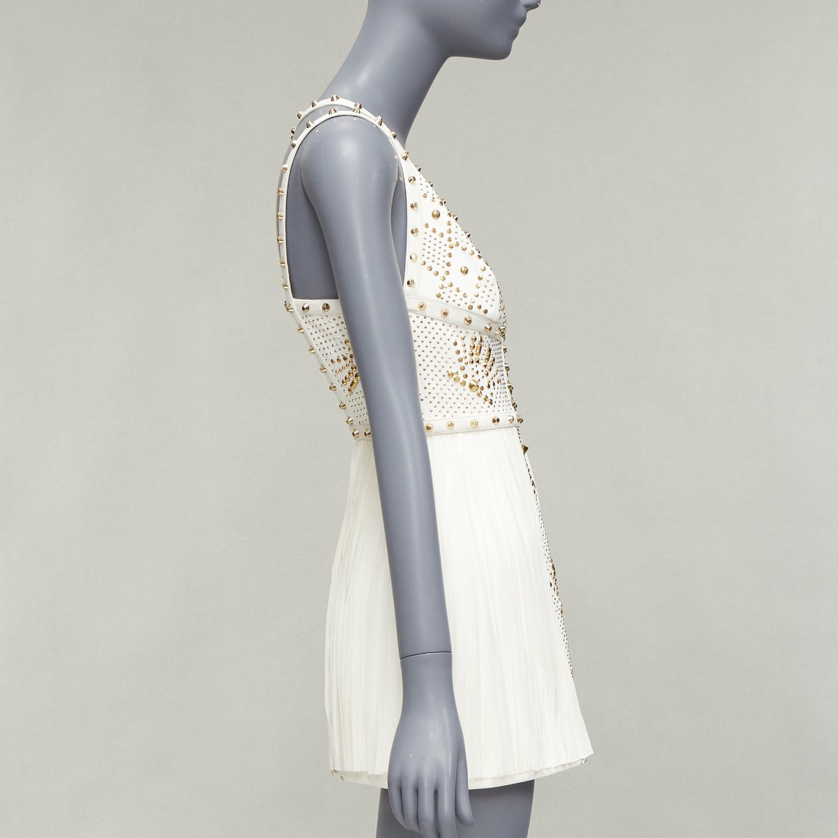 Women's Versace 2011 Runway Studded Leather Dress