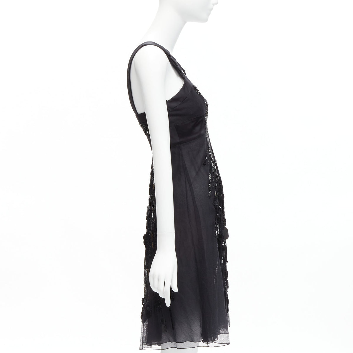 Women's Versace 2008 Sequins Bead Ruffle Strap Dress