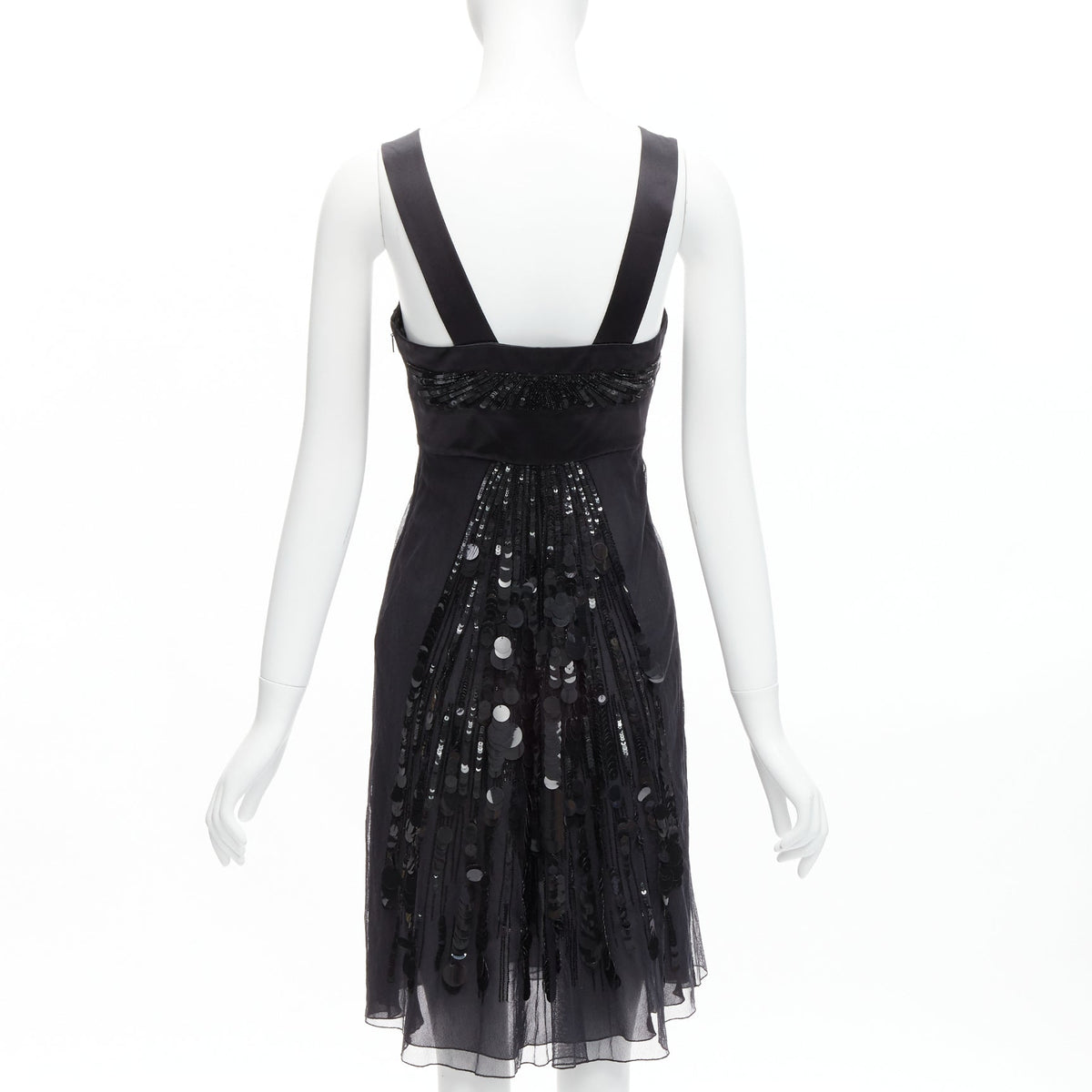 Women's Versace 2008 Sequins Bead Ruffle Strap Dress