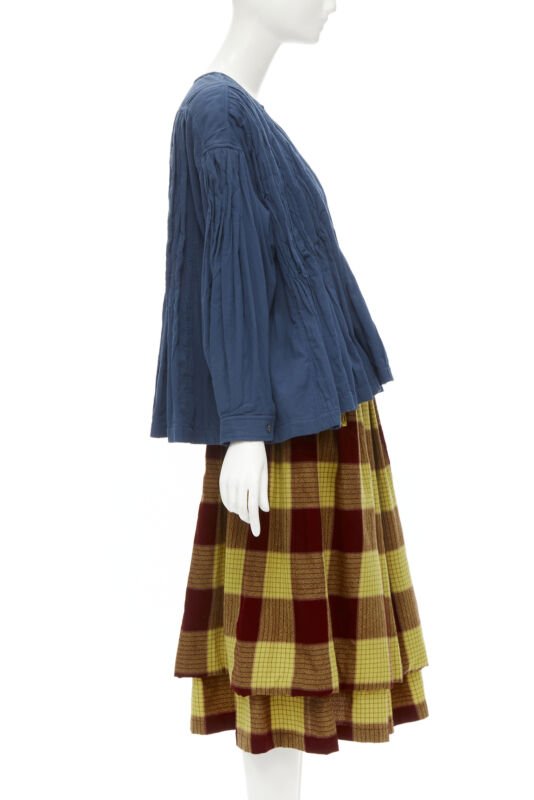 Women's Comme Des Garcons Shirred Checked Skirt