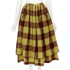 Comme des Garçons Women's Comme Des Garcons Shirred Checked Skirt - view 8