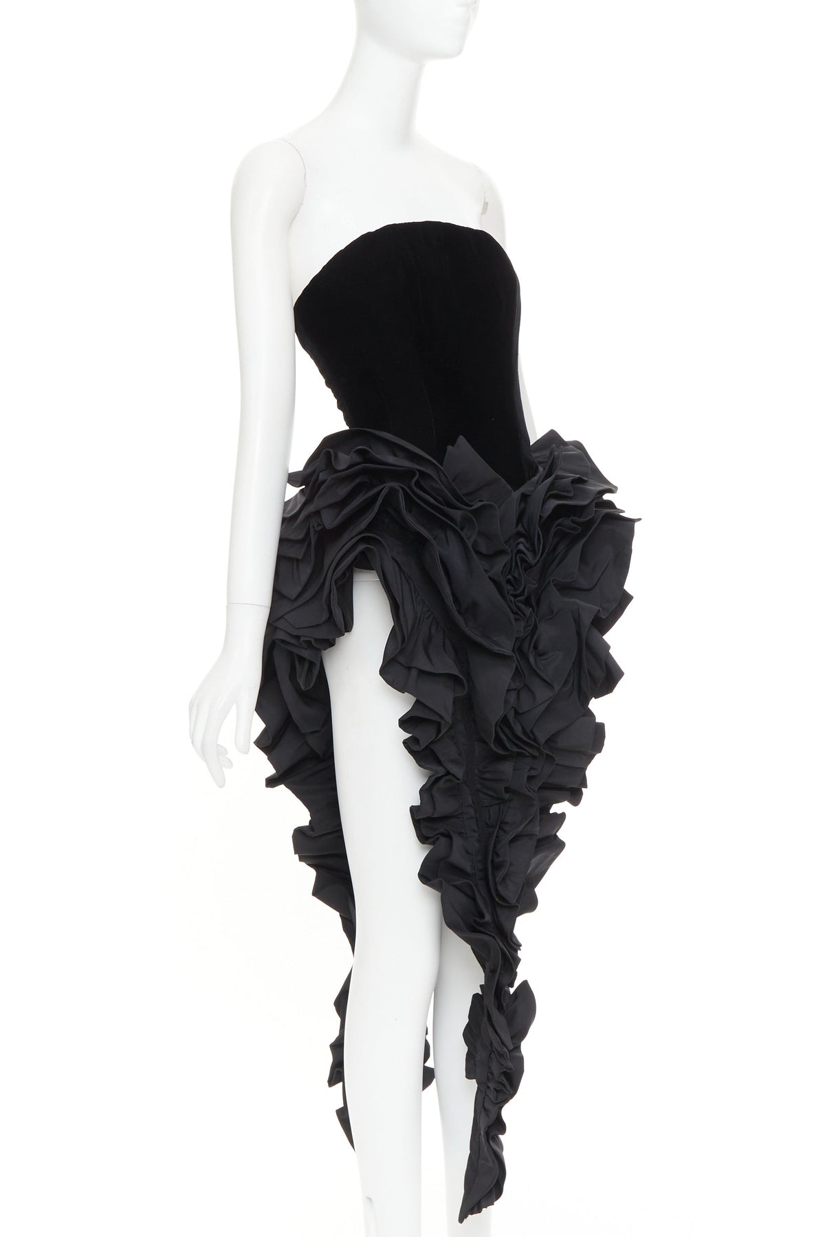 Women's Alexandre Vauthier Velvet Bodysuit Dress – view 3
