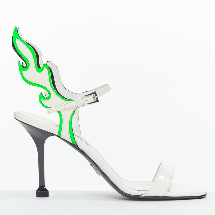 Prada Women's Prada 2018 Patent Leather Mid Heel Sandals