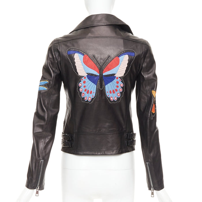 Gucci Women's Gucci Leather Applique Studded Jacket