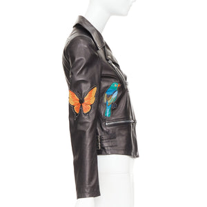 Gucci Women's Gucci Leather Applique Studded Jacket - view 5