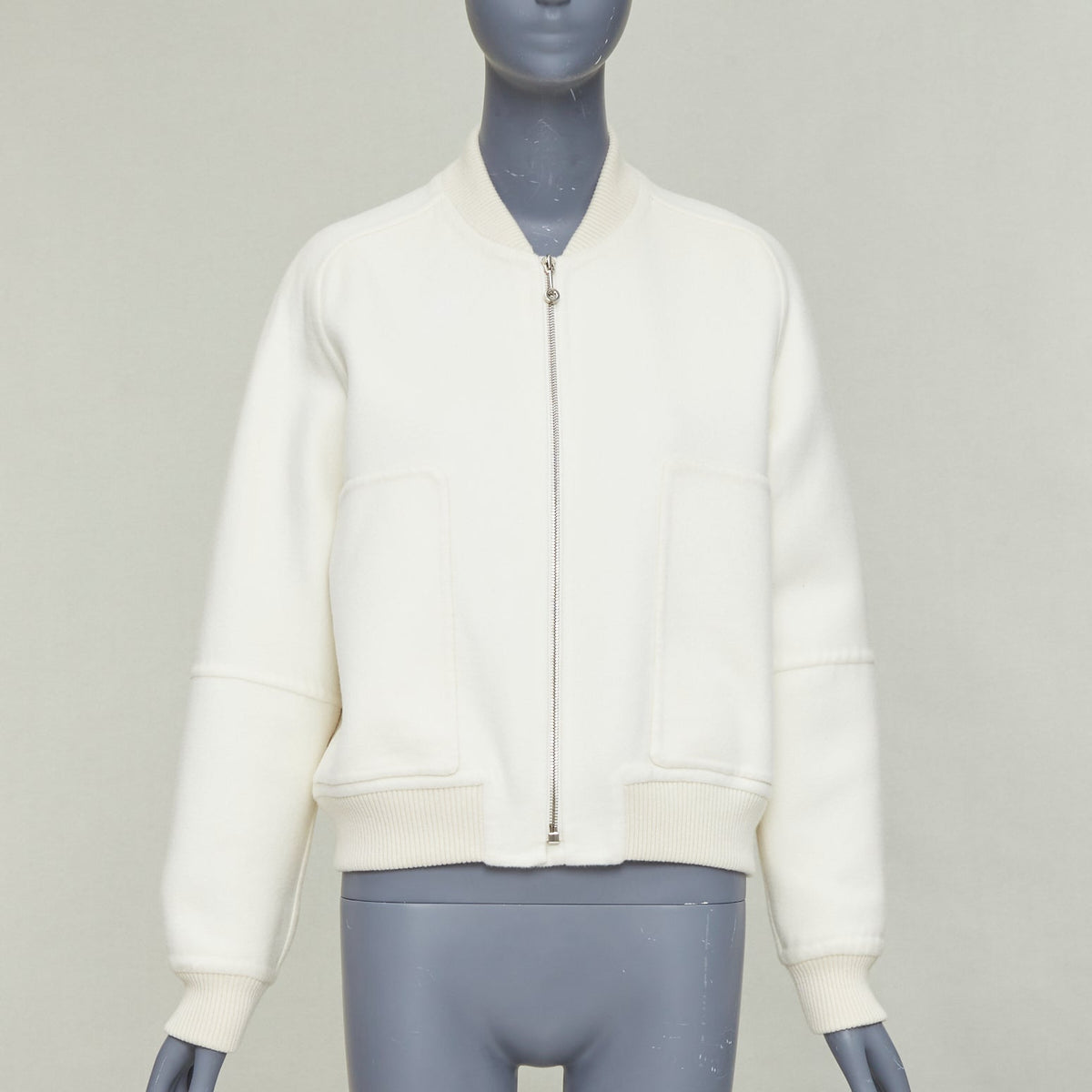 Women's Hermes Cashmere Leather Bomber Jacket