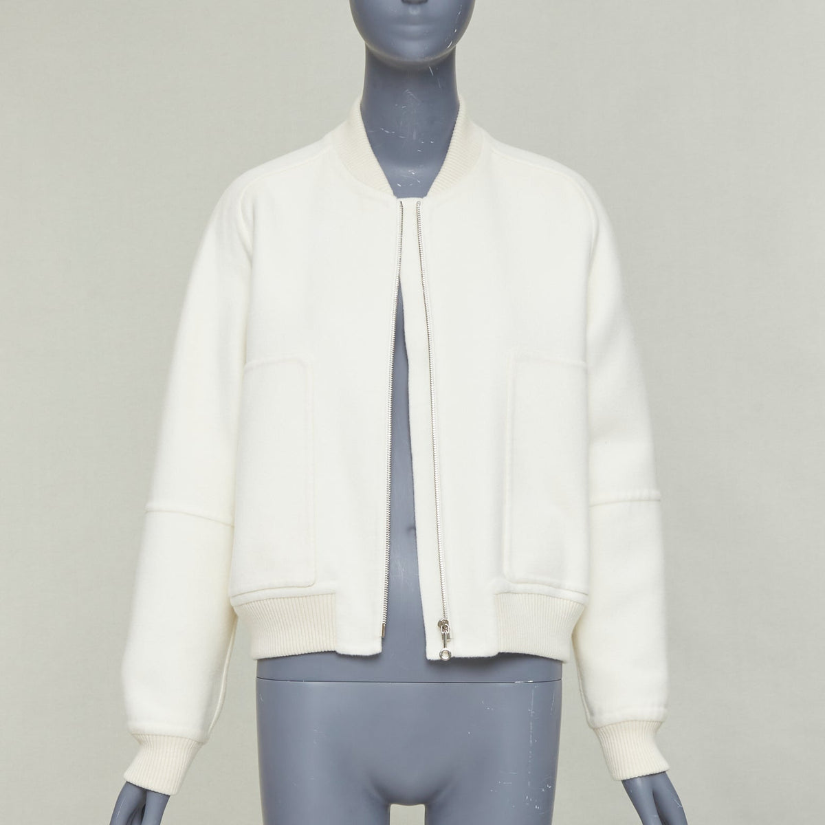 Women's Hermes Cashmere Leather Bomber Jacket