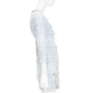 Balmain Women's Balmain Tweed Pearl Mesh Dress - view 4