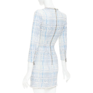 Balmain Women's Balmain Tweed Pearl Mesh Dress - view 6