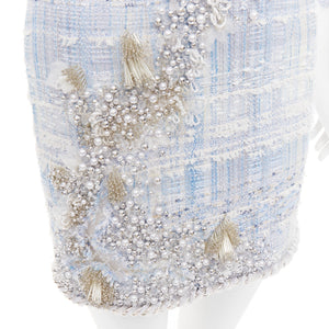 Balmain Women's Balmain Tweed Pearl Mesh Dress - view 8