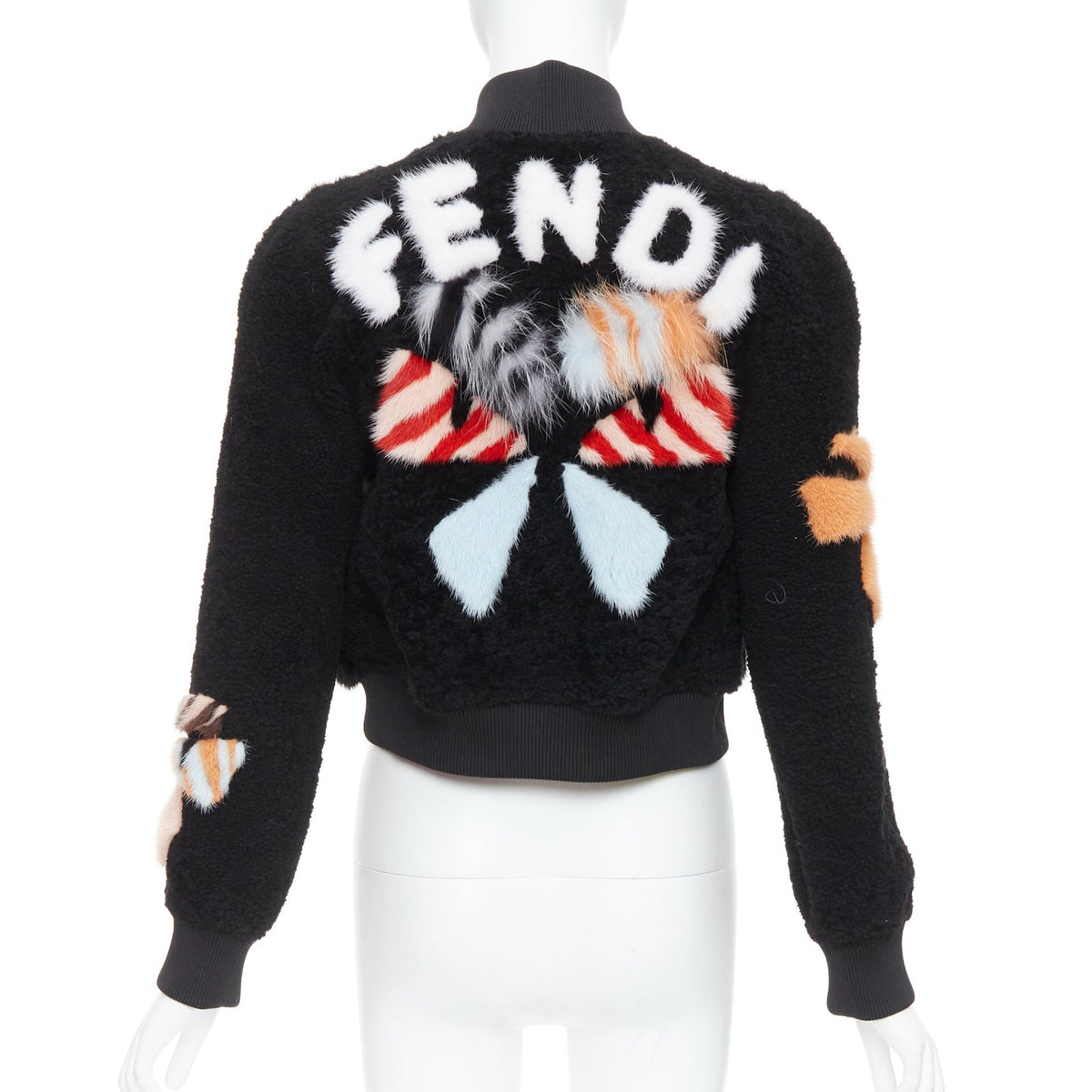 Women's Fendi Floral Fur Leather Bomber Jacket