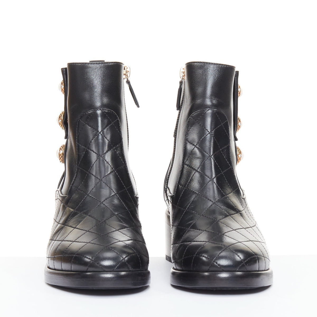 Women's Chanel Quilted Lamb Ankle Boots