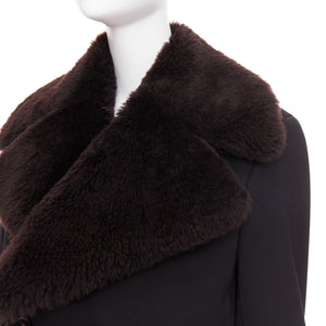 Bottega Veneta Women's Bottega Veneta Wool Shearling Collar Coat - view 2