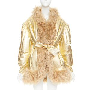 Miu Miu Women's Miu Miu 2019 Leather Mohair Fur Collar Coat - view 1