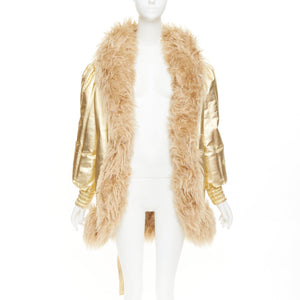 Miu Miu Women's Miu Miu 2019 Leather Mohair Fur Collar Coat - view 3